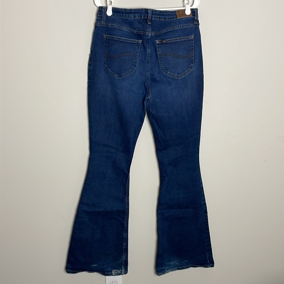 Lee Slim Fit Flare High Rise Medium-Dark Wash Jeans- 14 Long - Picture 2 of 11